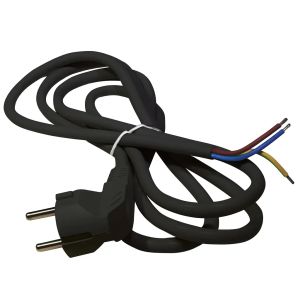 Gumikábel 90fokos öntött dugvillával