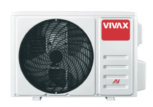 VIVAX AI Black klíma kültéri egység szemből.