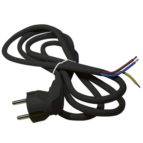 Gumikábel 90fokos öntött dugvillával