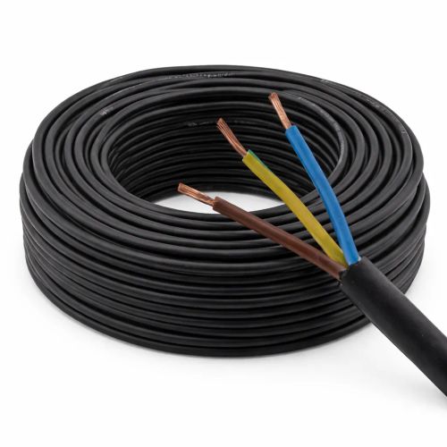 Fekete gumikábel 3 eres