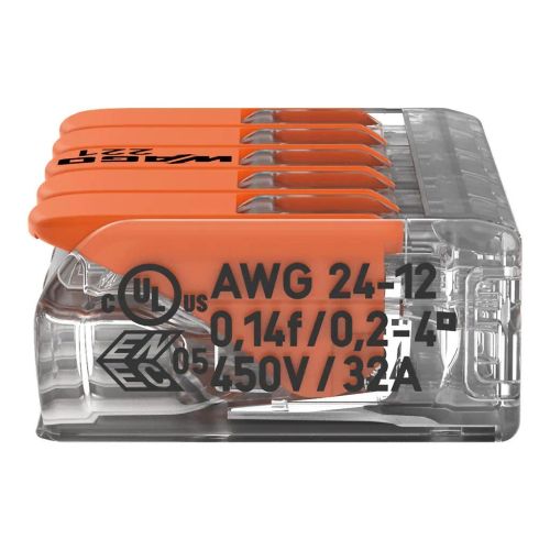 WAGO 221-415 ÁTLÁTSZÓ (OLDHATÓ) 5X0,08-4 MM2 VEZETÉKÖSSZEKÖTŐ 6. KÉP