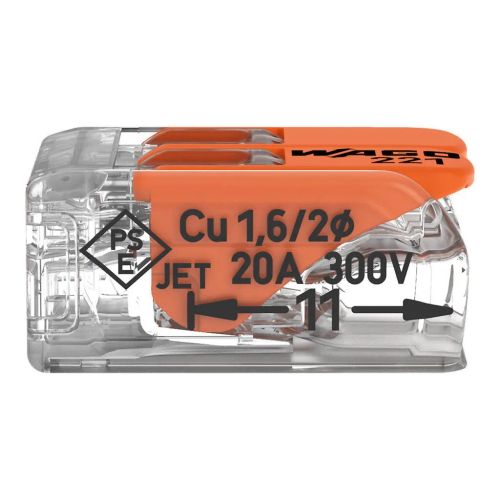 WAGO 221-412 ÁTLÁTSZÓ (OLDHATÓ) 2X0,08-4 MM2 VEZETÉKÖSSZEKÖTŐ 2. KÉP
