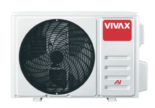 VIVAX AI Black klíma kültéri egység szemből.