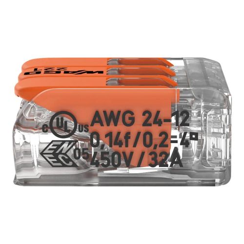 WAGO 221-413 ÁTLÁTSZÓ (OLDHATÓ) 3X0,08-4 MM2 VEZETÉKÖSSZEKÖTŐ 6. KÉP